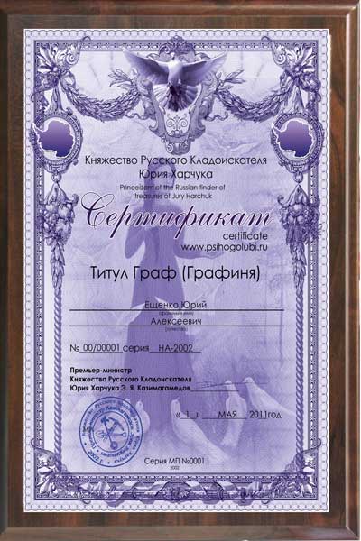 титул графа/графини княжества Юрия Харчука