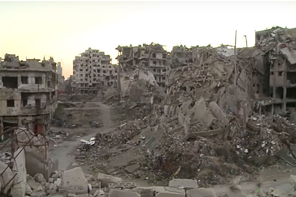 разрушенный город