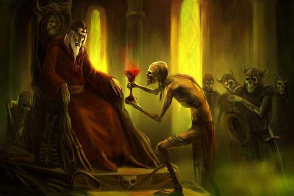 некромант призивает скелетов