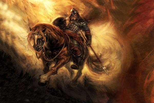 могучий богатырь на коне