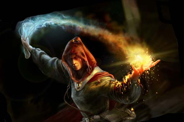 маг кастует заклинание