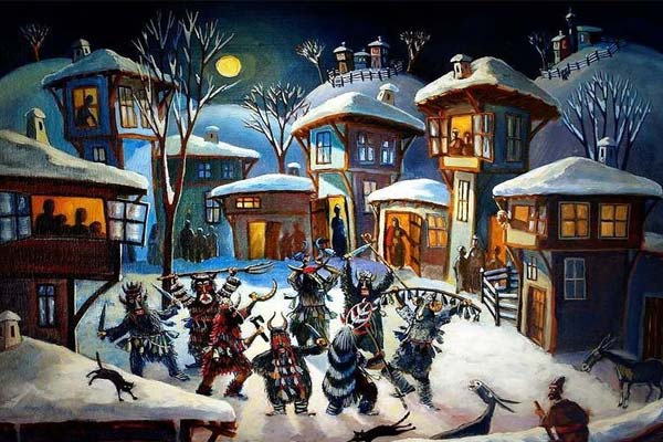 хоровод ряженых, картинка