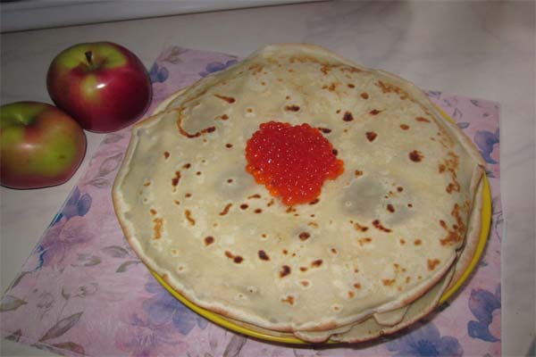 блины с икрой