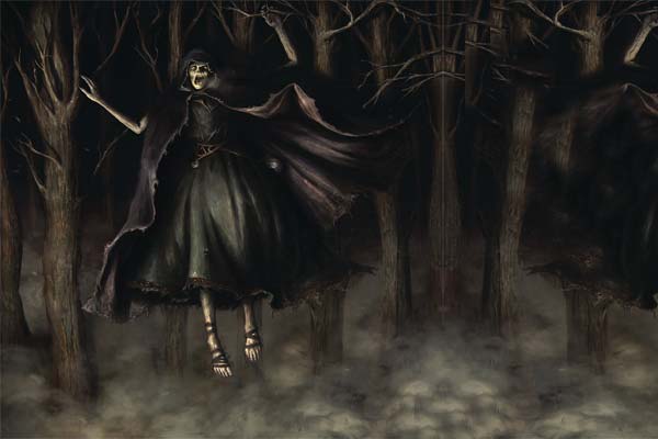 Ведьма-Баньши в лесу
