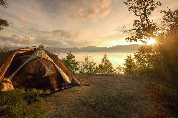 палатка, рассвет
