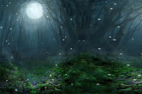 полная Луна в сказочном небе