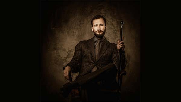 мужчина с тростью, винтажное фото