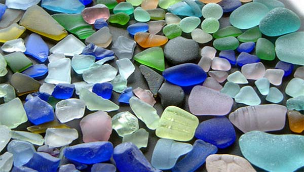 Морское стекло цветное
