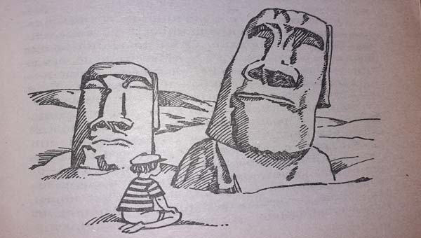 Истуканы Моаи с острова Пасхи (рисунок)