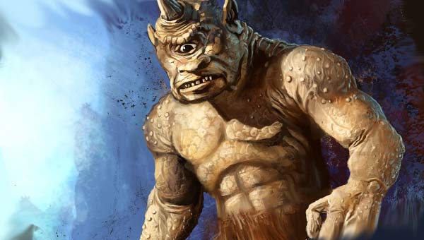 циклоп - одноглазый монстр с рогом