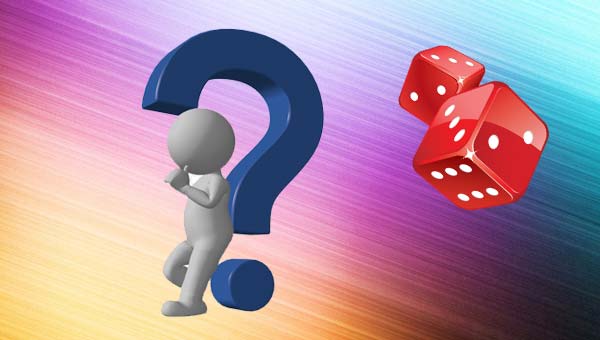 человечек, знак вопроса и игральные кости