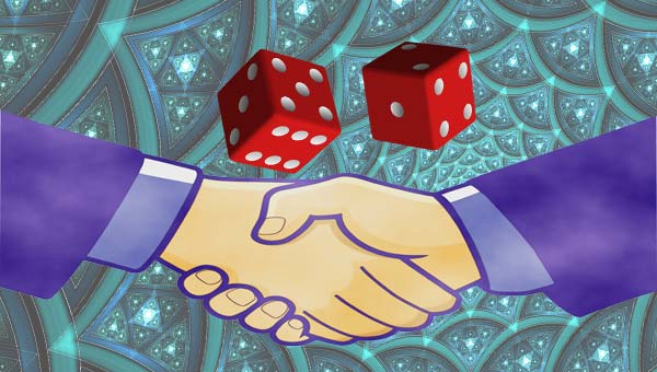 рукопожатие и игральные кости