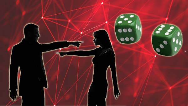 пара ссорится, силуэты