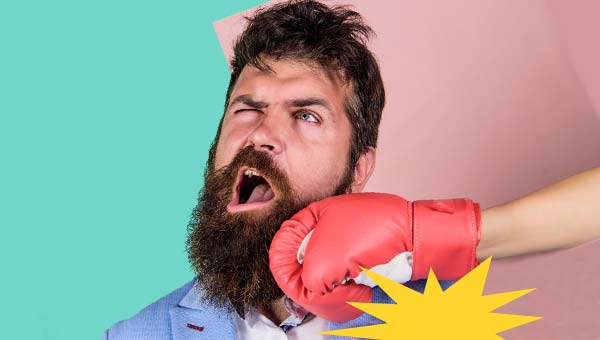 удар в бороду