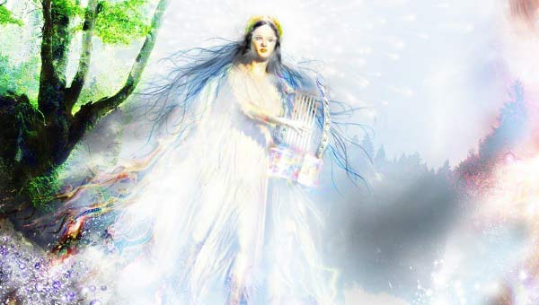 воздушная девушка с арфой