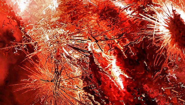 красная абстракция, ярость