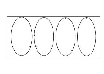 четыре эллипса в прямоугольнике