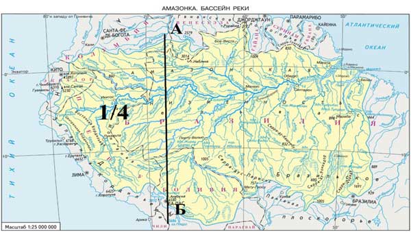 бассейн реки Амазонка на карте