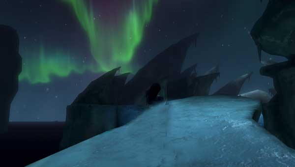 северное сияние в ночном небе