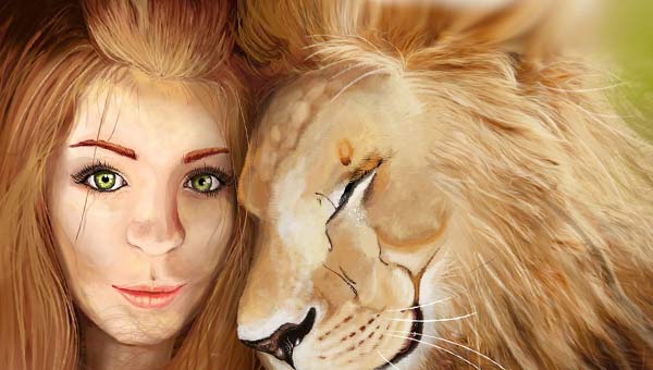 девушка и лев