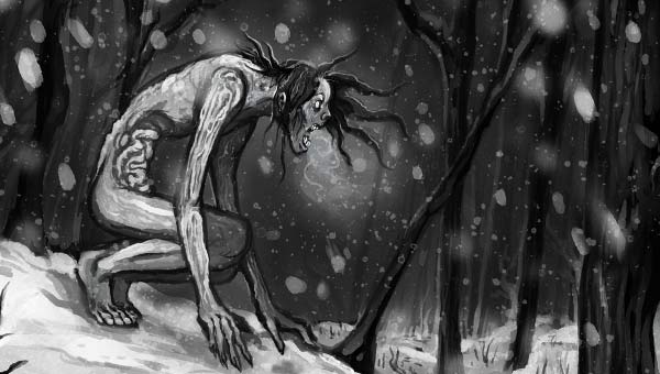 Вендиго в лесу, рисунок