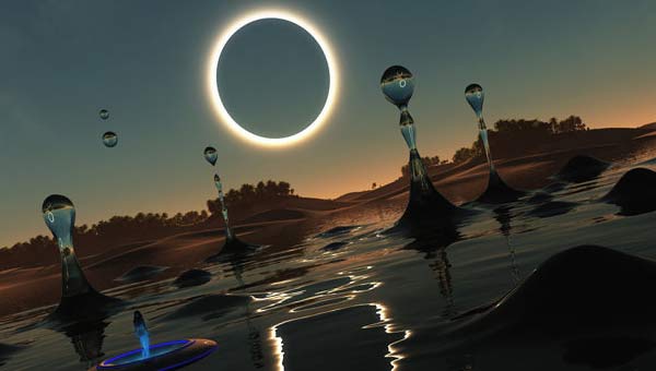 лунное затмение и капли воды