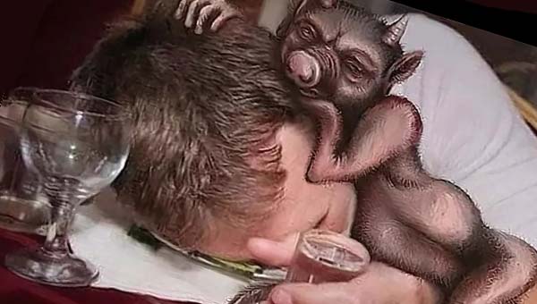 человек с рюмкой и бес