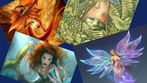 дракон, русалка и эльф