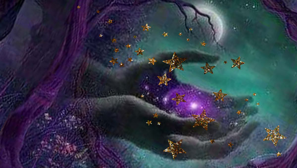 звезды в руках девушки