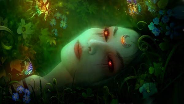 женщина с красными глазами