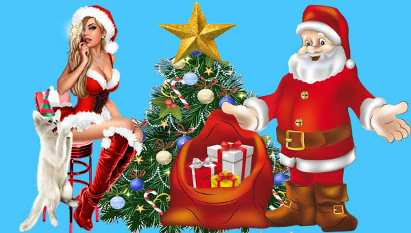 Дед Мороз, елка и Снегурочка
