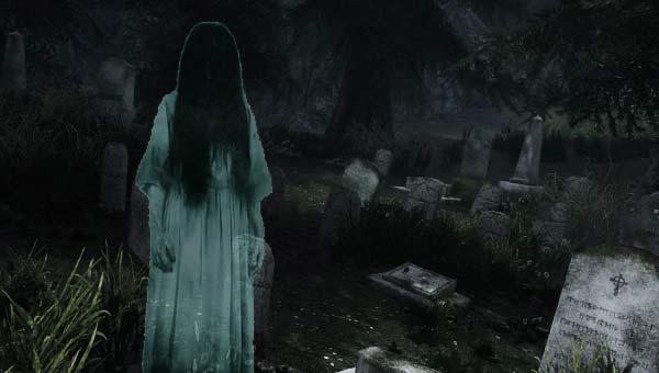 привидение на кладбище