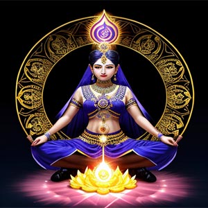 девушка йог и Аджна чакра