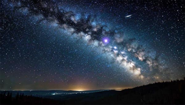 звездное небо, метеор