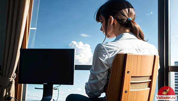 девушка в офисе