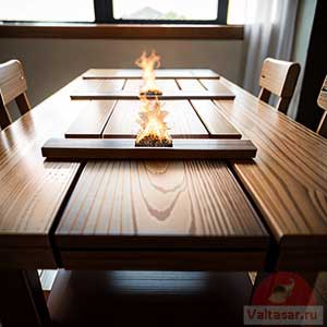 подожженные спички на столе