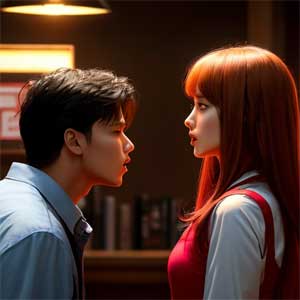 парень кричит на девушку