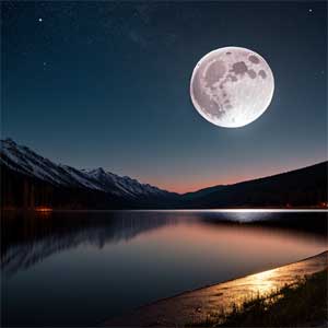 полная Луна в ночном небе