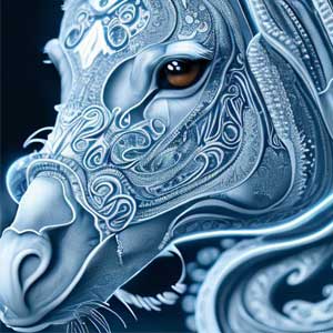 железный конь синего цвета