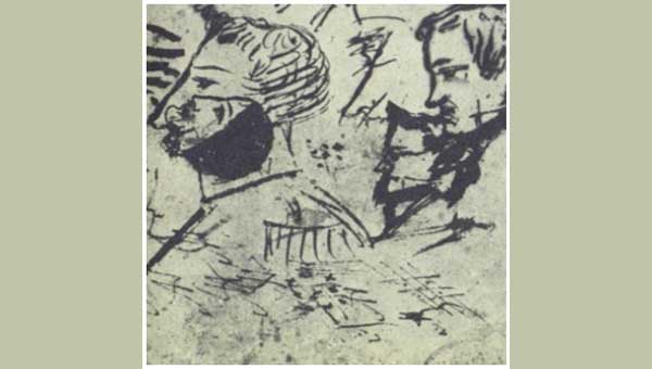 один из рисунков Пушкина