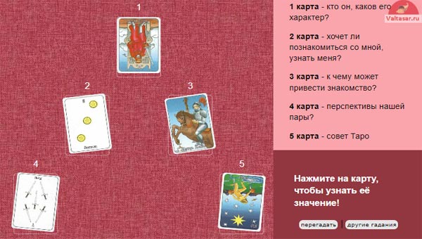 расклад таро на отношение мужчины на 5 карт