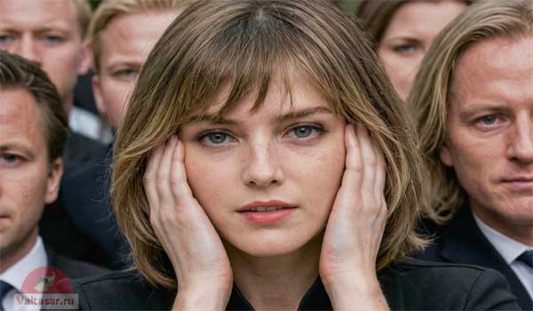 девушка затыкает уши