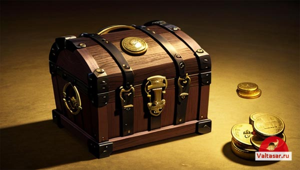 пиратский сундук с золотом