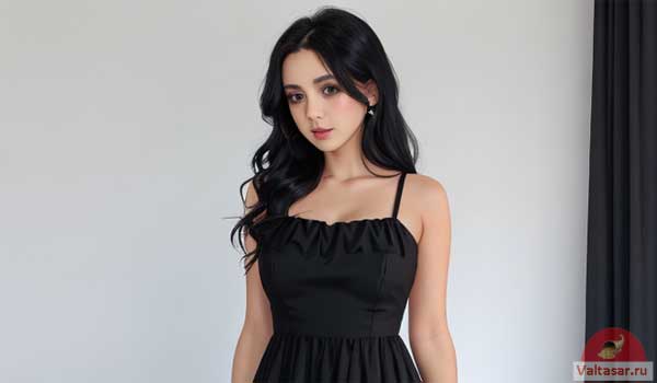 девушка в черном платье