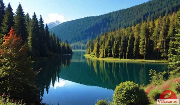 живописное озерцо в лесу