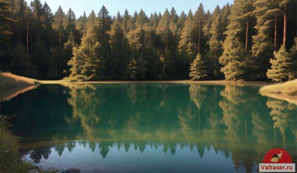 озеро и деревья