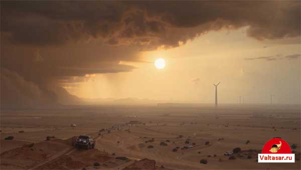 закат в пустыне