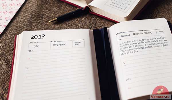 заполненный ежедневник