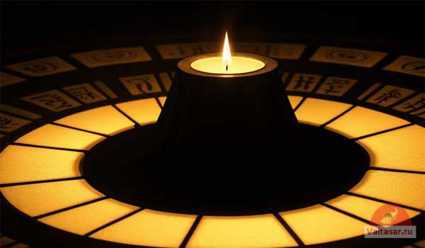 доска Уиджи со свечой