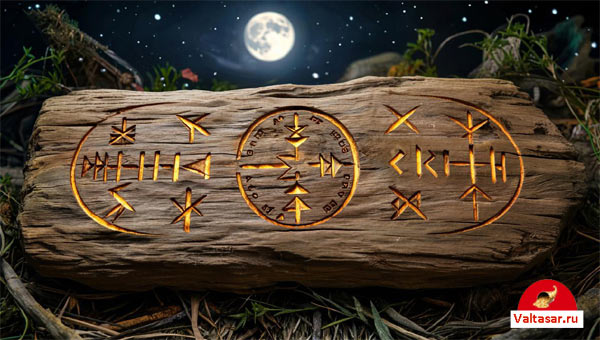 деревянная дощечка с руническими знаками